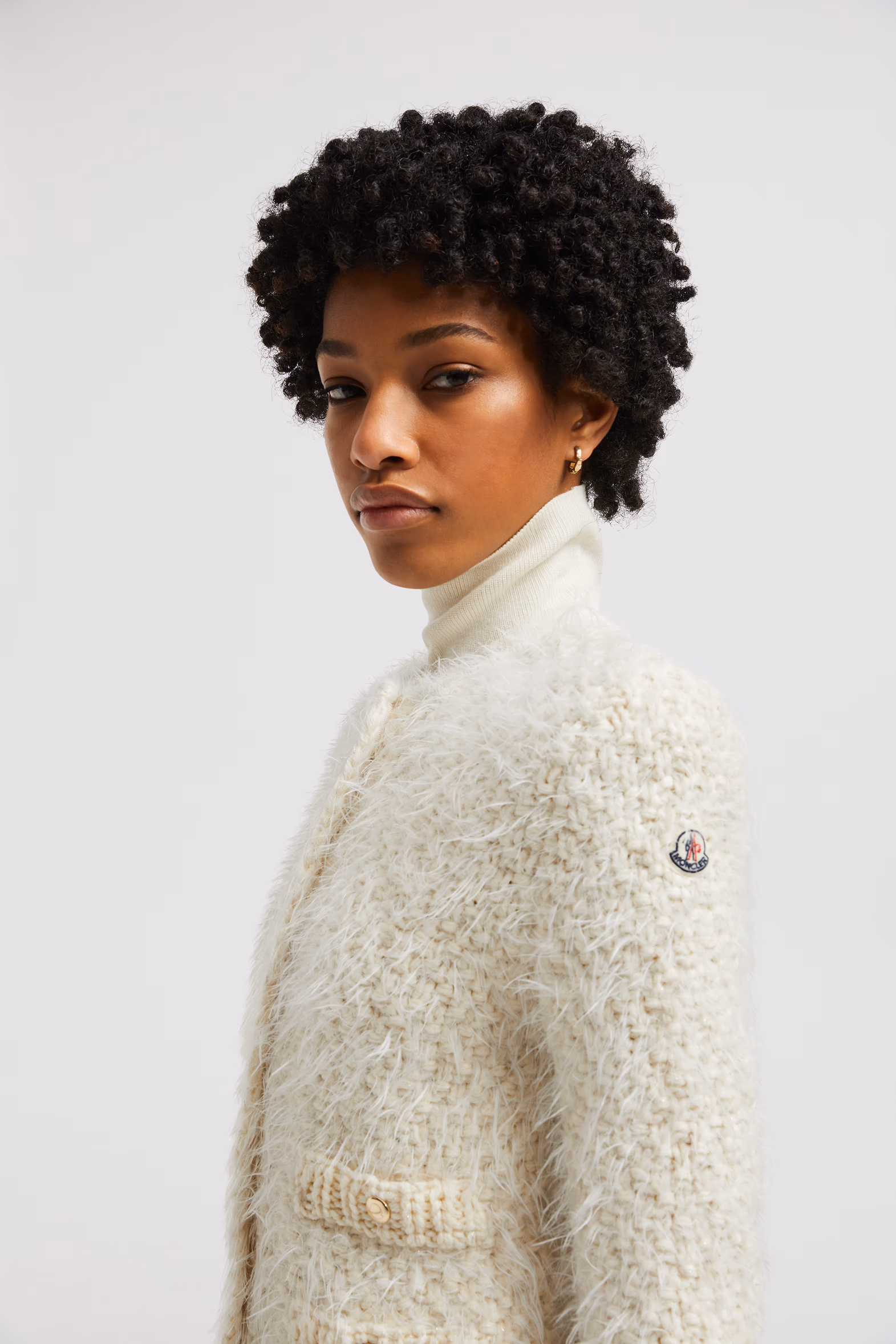 Sudadera acolchado de mezcla de lana Mujer Blanco Moncler 4